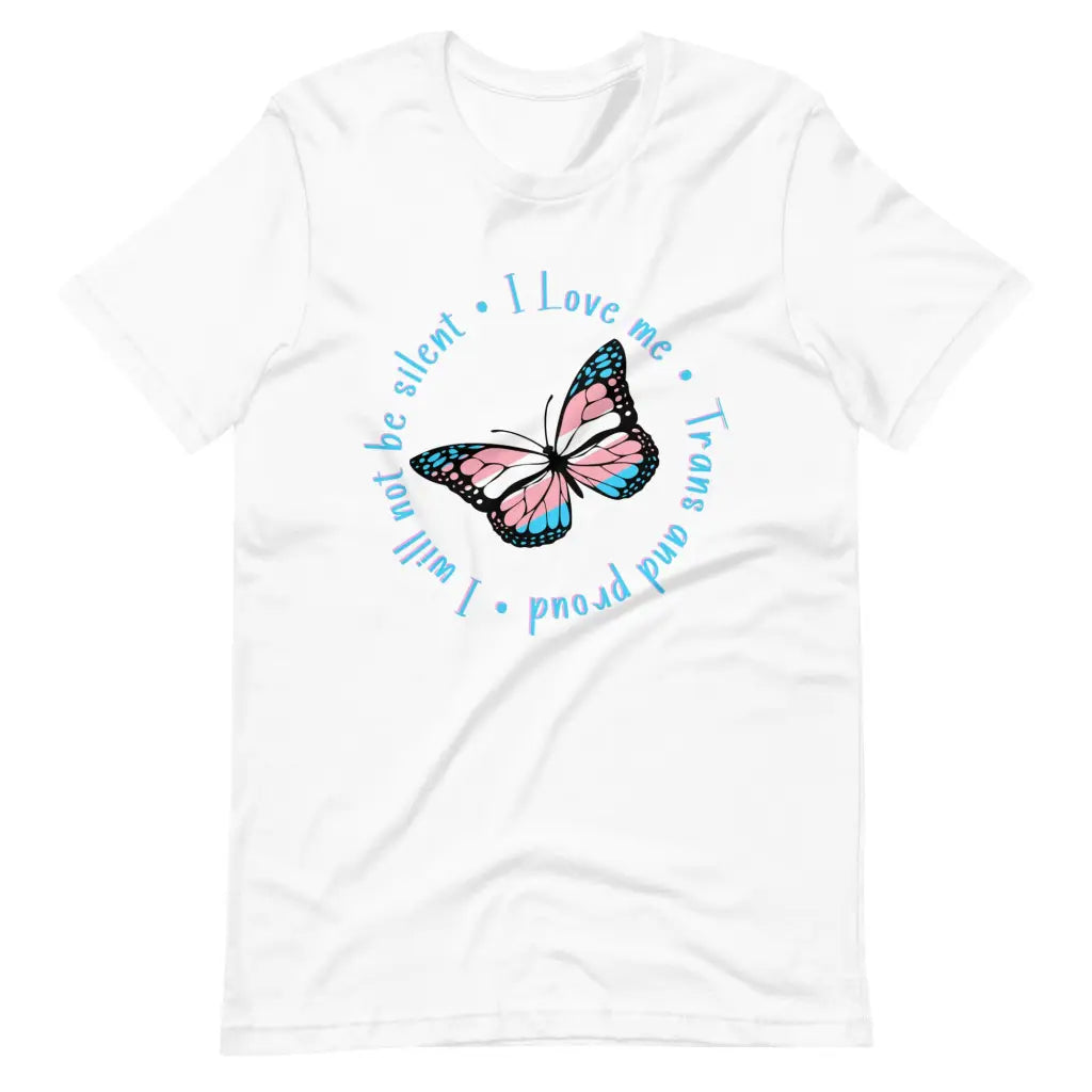 Trans and Proud Butterfly t-shirt - White / S - T-Shirt