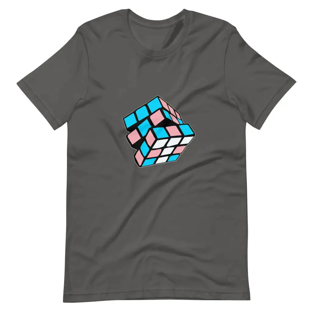 Trans Flag Rubik’s Cube Transitioning t-shirt - Asphalt