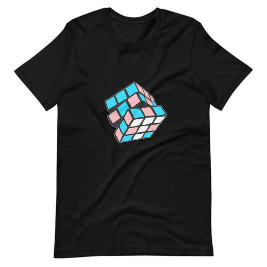 Trans Flag Rubik’s Cube Transitioning t-shirt - Black / S