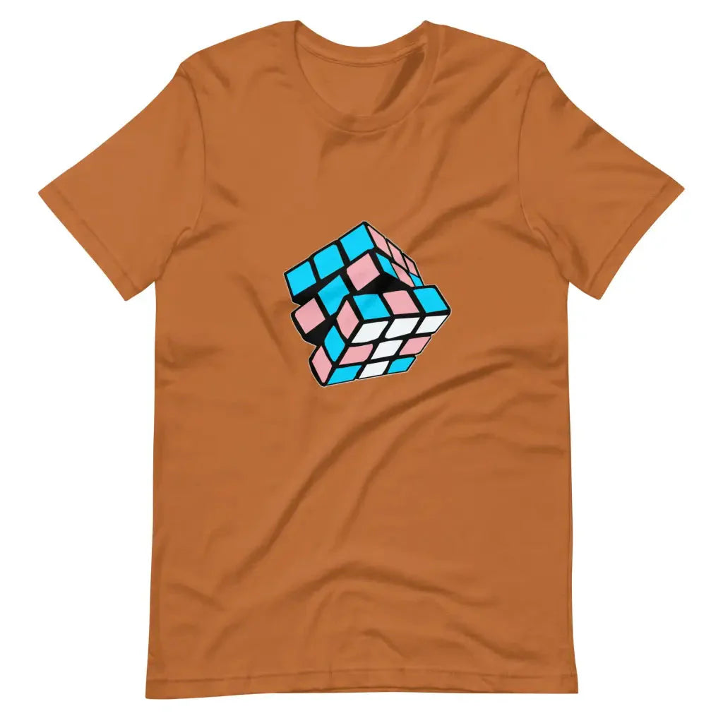 Trans Flag Rubik’s Cube Transitioning t-shirt - Toast / S