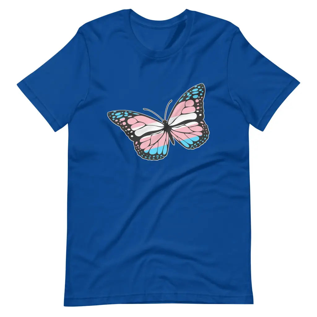 Transgender Flag Butterfly t-shirt - True Royal / S