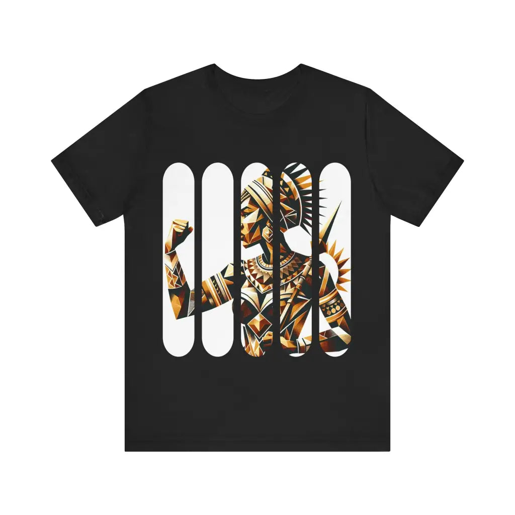 Tribal Essence in Gold - Jersey Short Sleeve Tee - Black