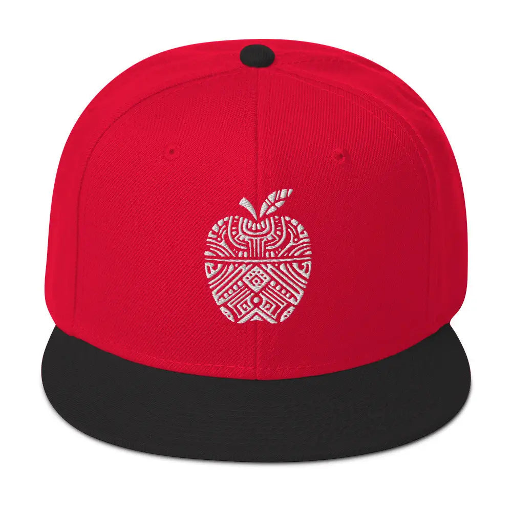 Tribal Wisdom: Knowledge Symbol Snapback Hat - Black / Red