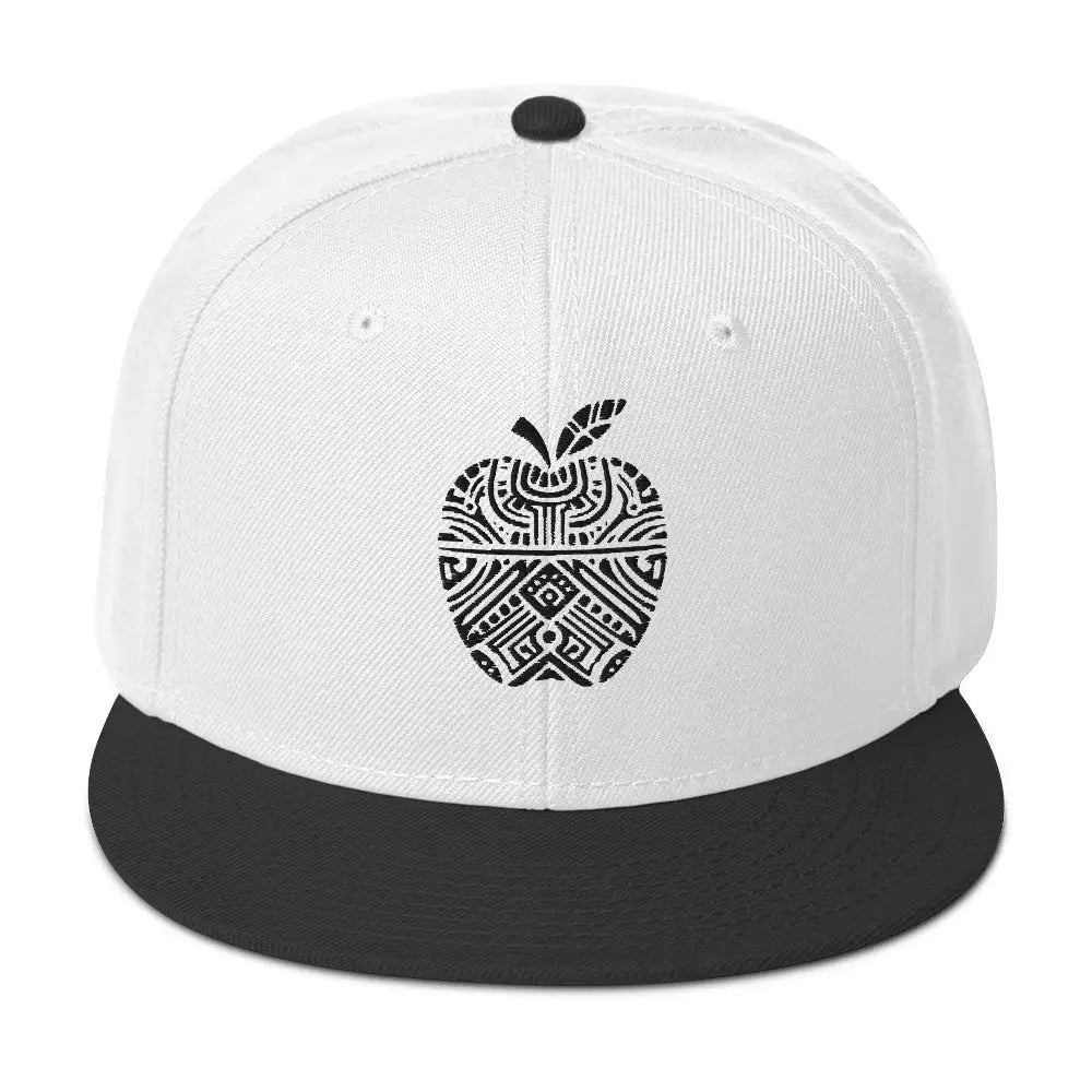 Tribal Wisdom: Knowledge Symbol Snapback Hat - Black / White