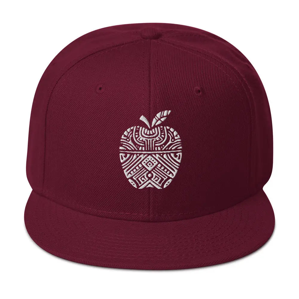 Tribal Wisdom: Knowledge Symbol Snapback Hat - Burgundy