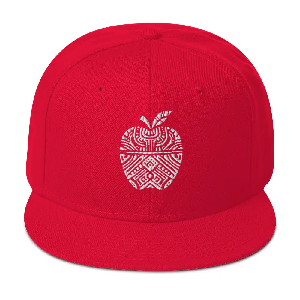 Tribal Wisdom: Knowledge Symbol Snapback Hat - Red