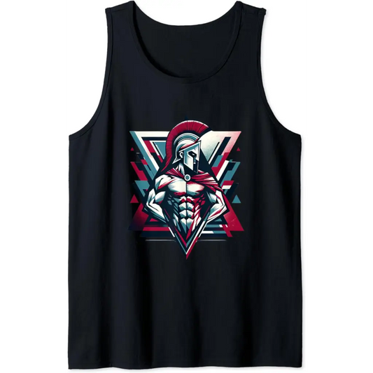 Triumphant Spartan Warrior in Cape Tank Top - Black / Men