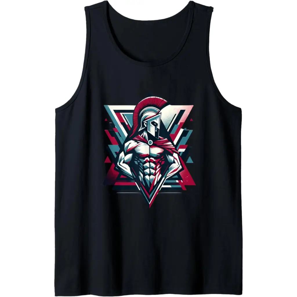 Triumphant Spartan Warrior in Cape Tank Top - Black / Men