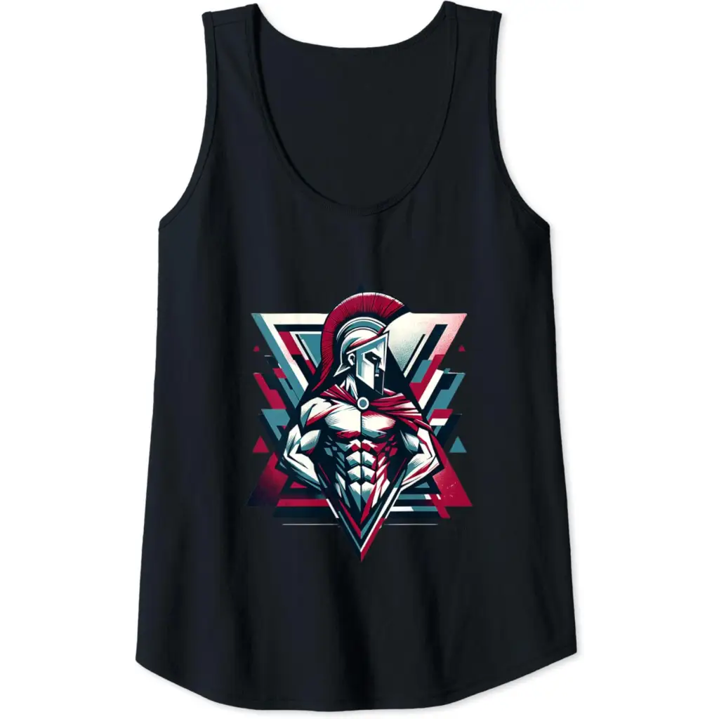 Triumphant Spartan Warrior in Cape Tank Top - Black / Women