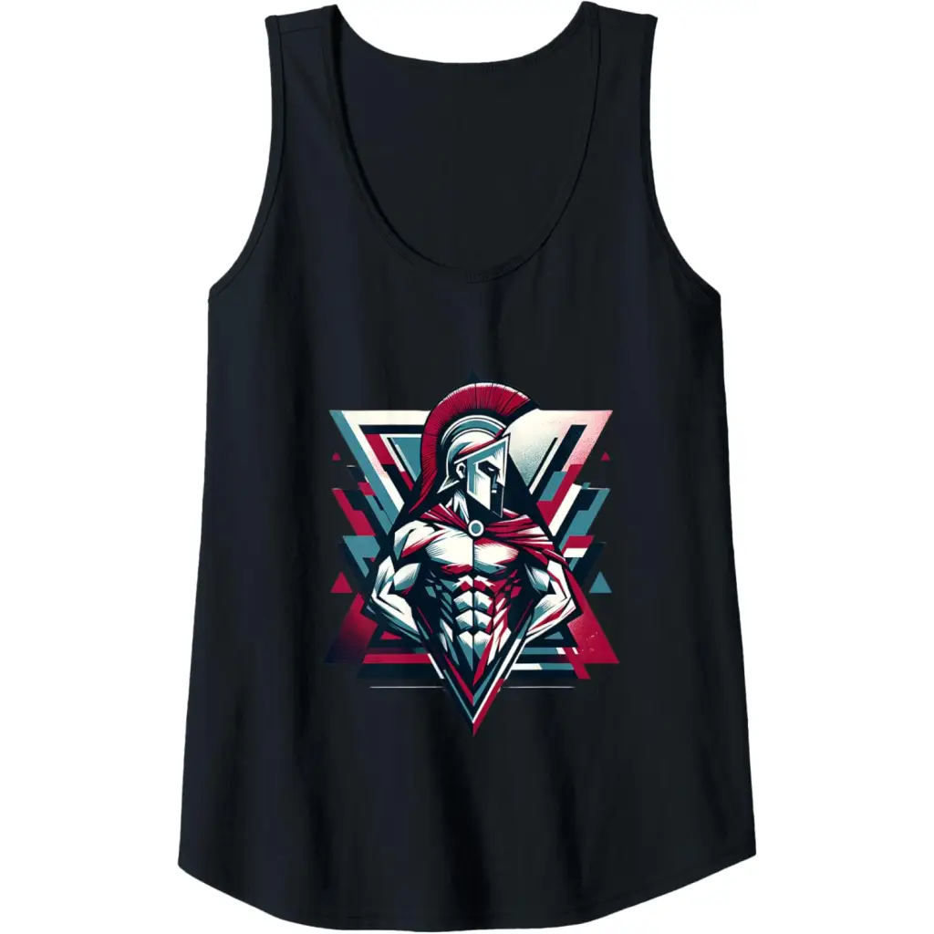 Triumphant Spartan Warrior in Cape Tank Top - Black / Women