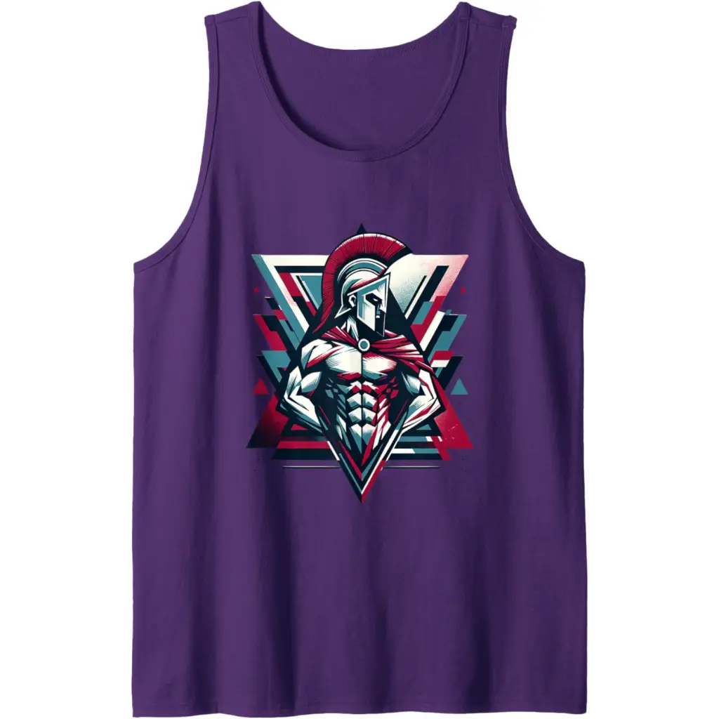 Triumphant Spartan Warrior in Cape Tank Top - Purple / Men