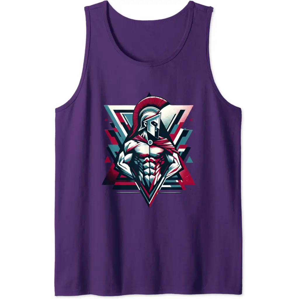 Triumphant Spartan Warrior in Cape Tank Top - Purple / Men