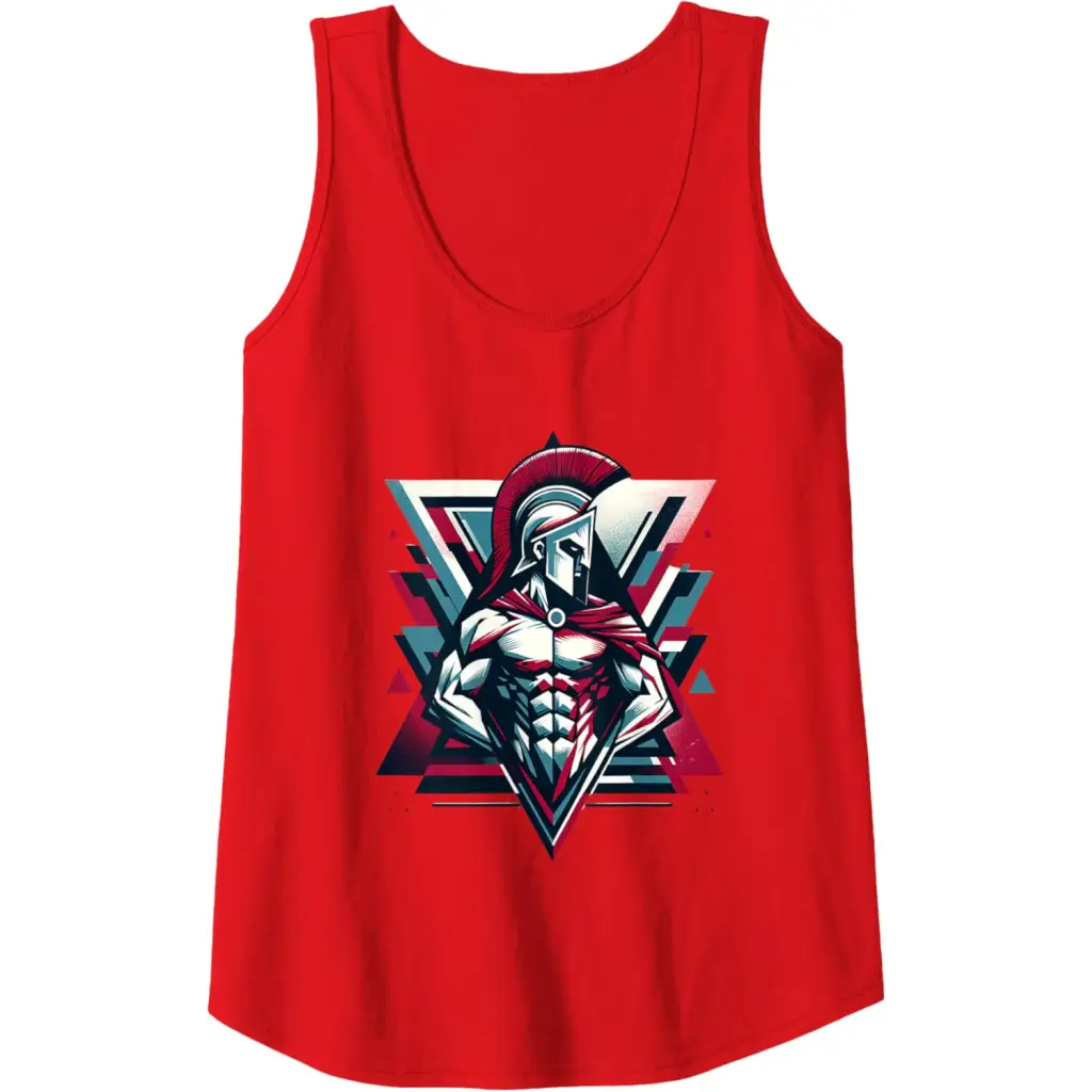 Triumphant Spartan Warrior in Cape Tank Top - Red / Women