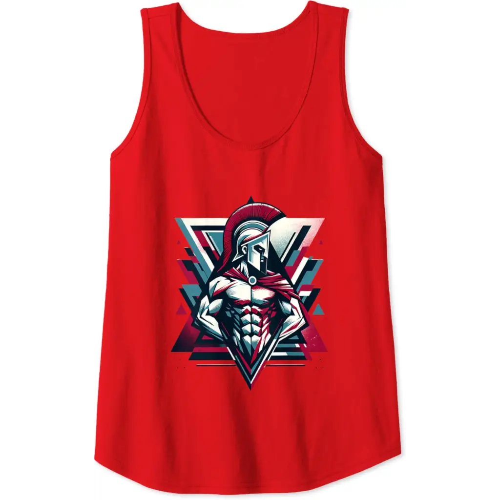 Triumphant Spartan Warrior in Cape Tank Top - Red / Women