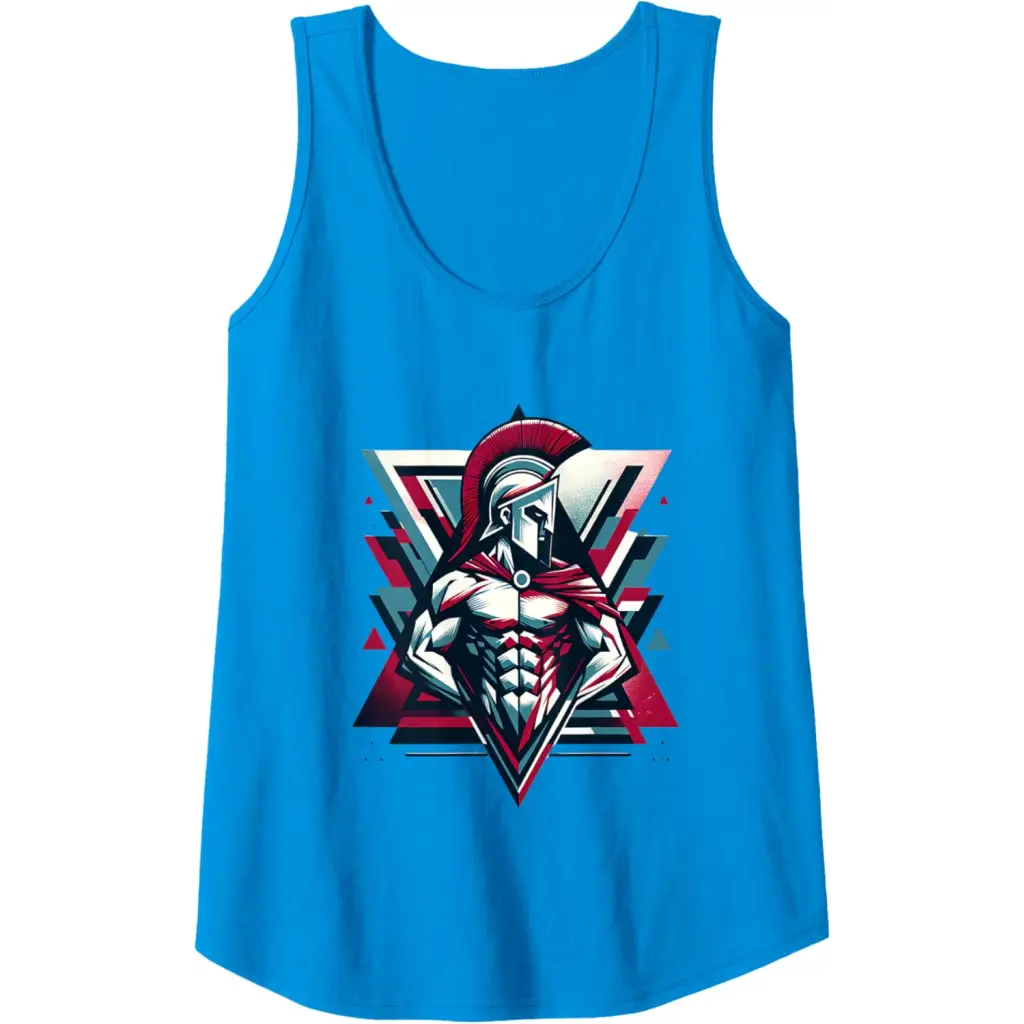 Triumphant Spartan Warrior in Cape Tank Top - Sapphire Blue