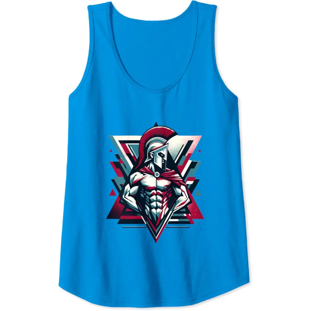 Triumphant Spartan Warrior in Cape Tank Top - Sapphire Blue