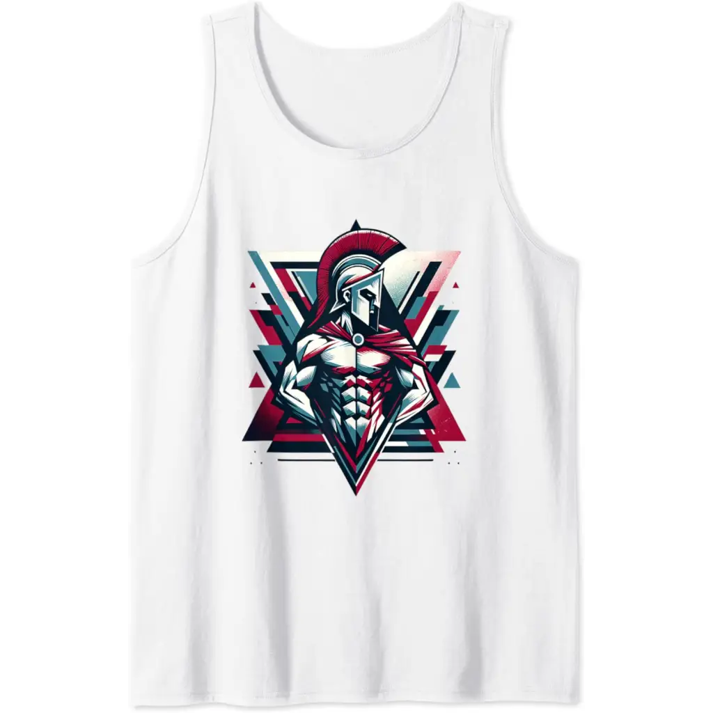 Triumphant Spartan Warrior in Cape Tank Top - White / Men