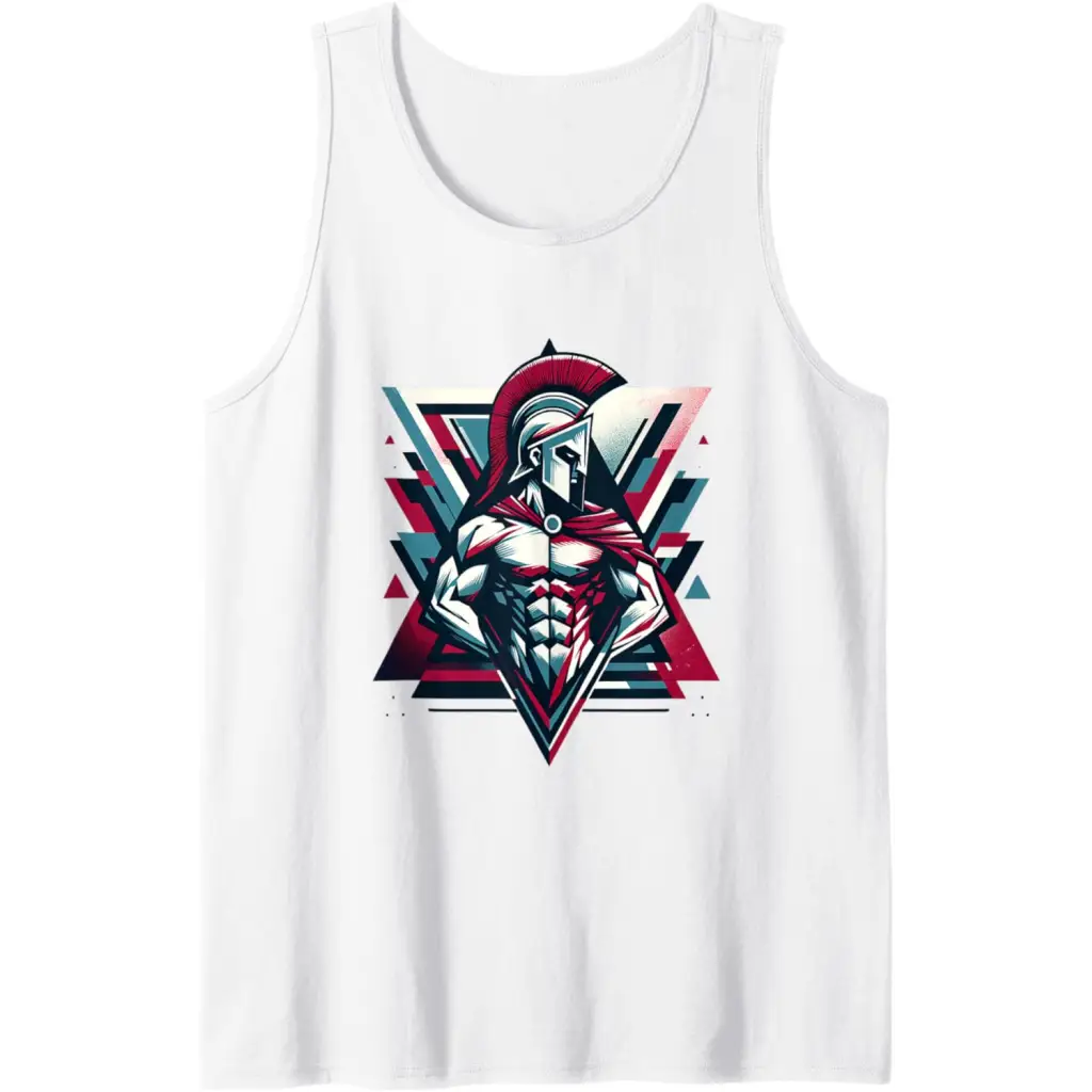 Triumphant Spartan Warrior in Cape Tank Top - White / Men