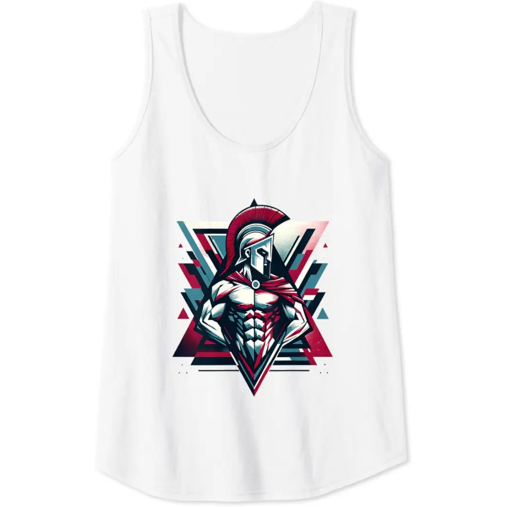 Triumphant Spartan Warrior in Cape Tank Top - White / Women