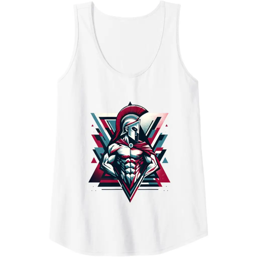 Triumphant Spartan Warrior in Cape Tank Top - White / Women