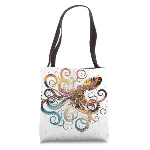 Tropical Depths: Octopus Under the Stars Tote Bag Apparel