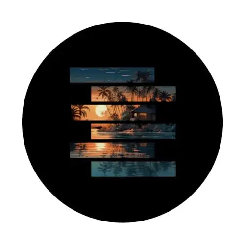 Tropical Tranquility: Fragmented Sunset Retreat PopSockets