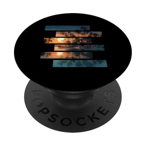 Tropical Tranquility: Fragmented Sunset Retreat PopSockets