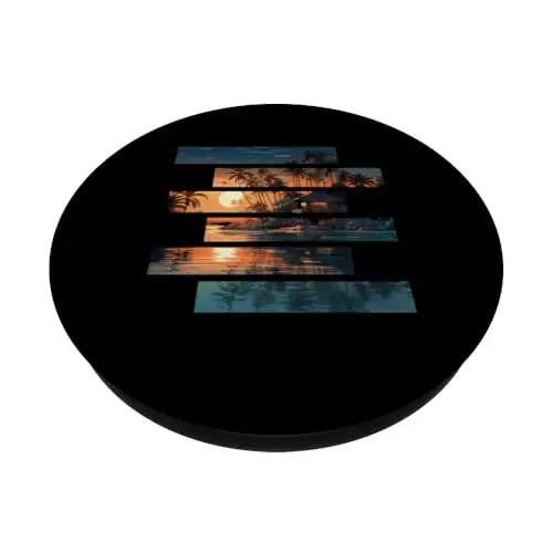 Tropical Tranquility: Fragmented Sunset Retreat PopSockets