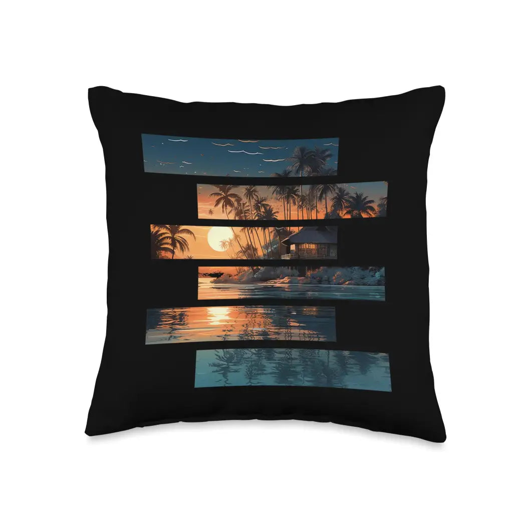 Tropical Tranquility: Fragmented Sunset Retreat Throw
