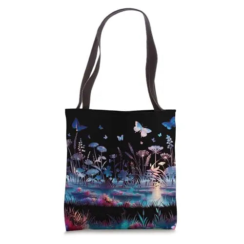 Twilight Garden: Ethereal Meadow with Butterflies Tote Bag