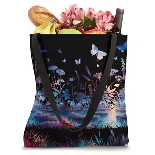 Twilight Garden: Ethereal Meadow with Butterflies Tote Bag