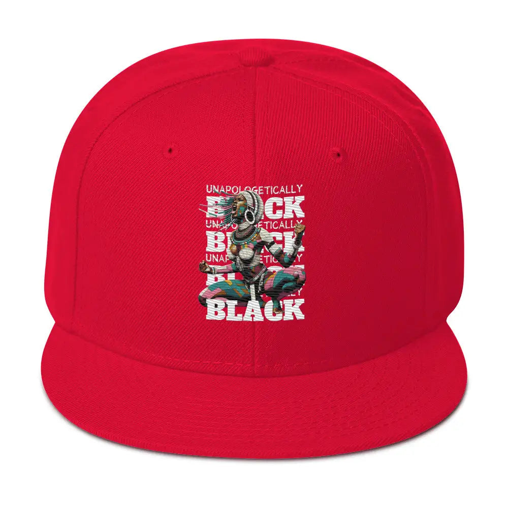 Unapologetically Black Melanated Heroine Snapback Hat - Red