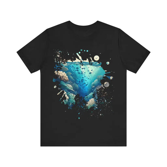 Undersea Depths Unveiled - Jersey Short Sleeve Tee - Black