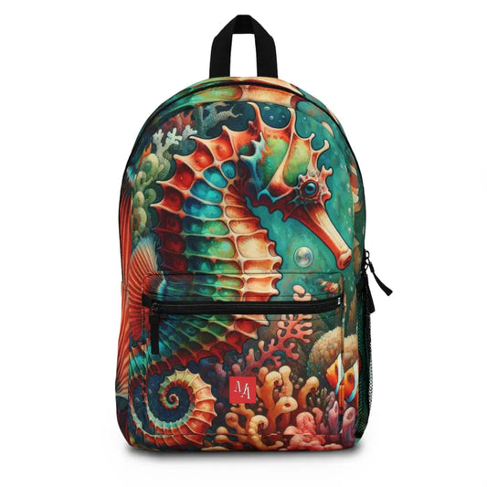 Underwater Fantasy with Seahorse and Fish Backpack One size