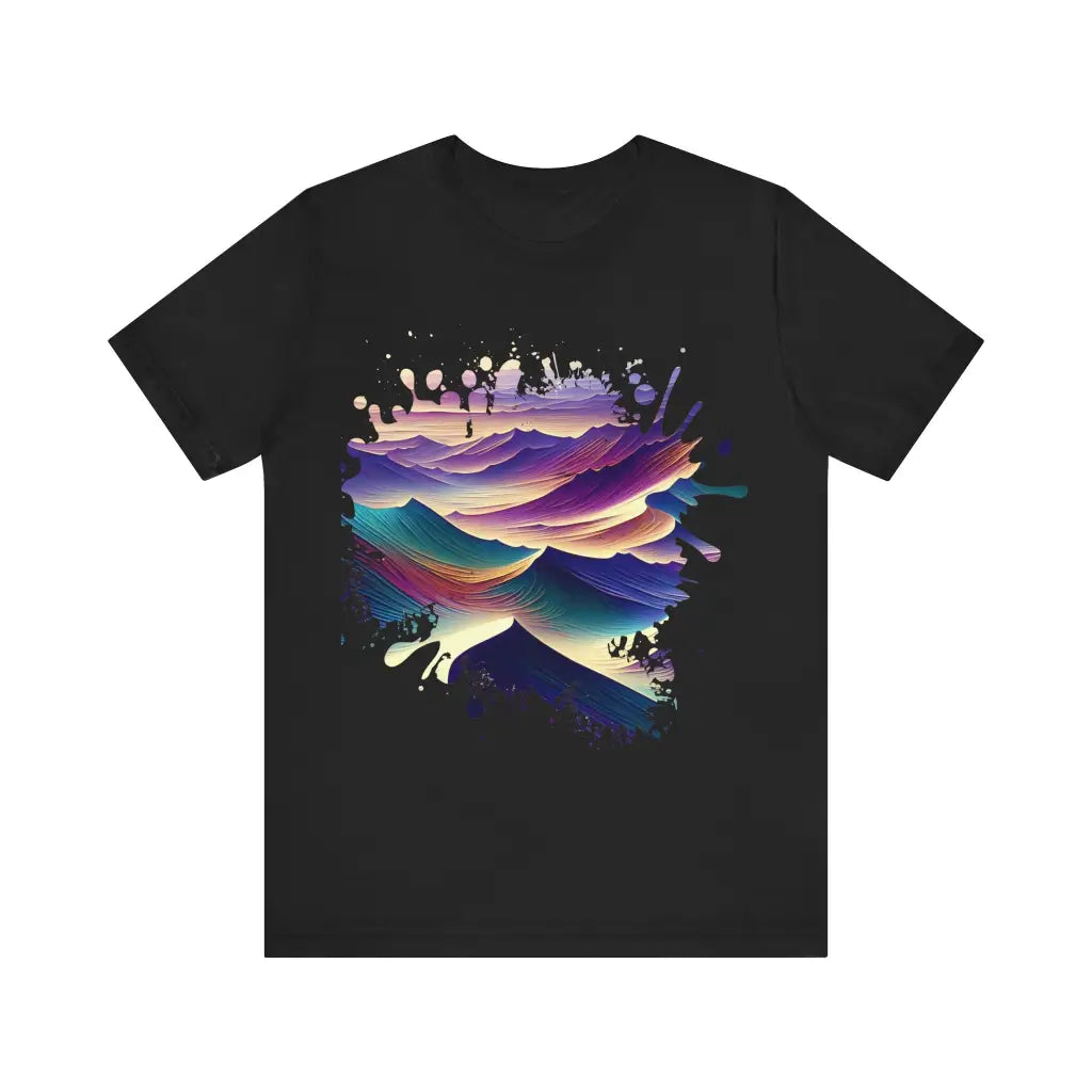 Undulating Spectrum Waves - Jersey Short Sleeve Tee - Black