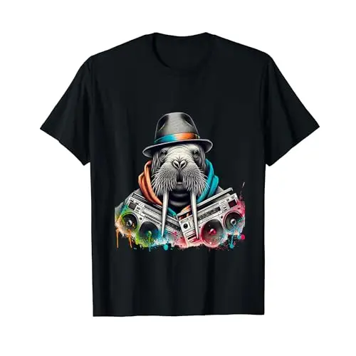 Urban Drip Streetwear Hip Hop Walrus Hustle Money T Shirt