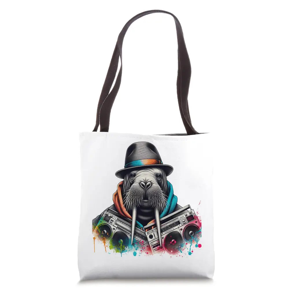 Urban Drip Streetwear Hip Hop Walrus Hustle Money Tote Bag