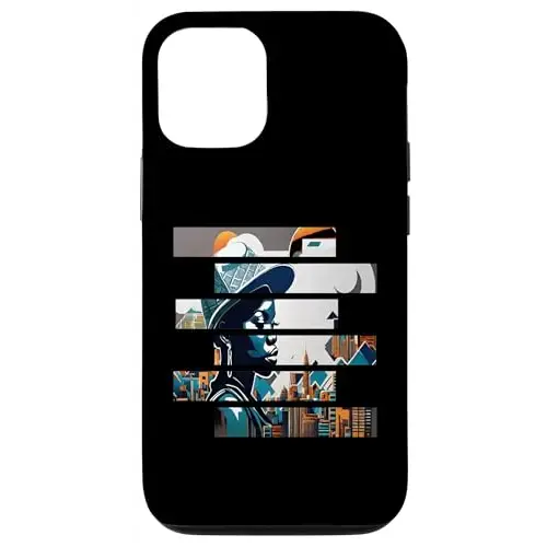 Urban Elegance: Cityscape in Stripes Case (iPhone Select