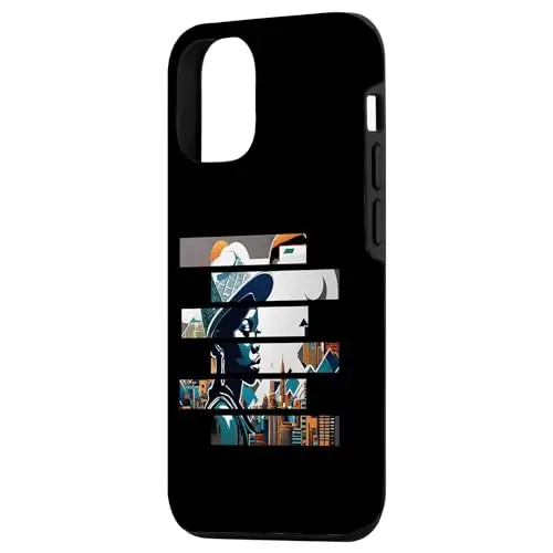 Urban Elegance: Cityscape in Stripes Case (iPhone Select