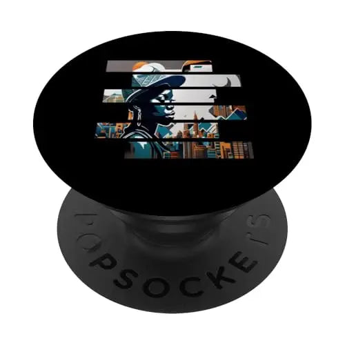 Urban Elegance: Cityscape in Stripes PopSockets Swappable