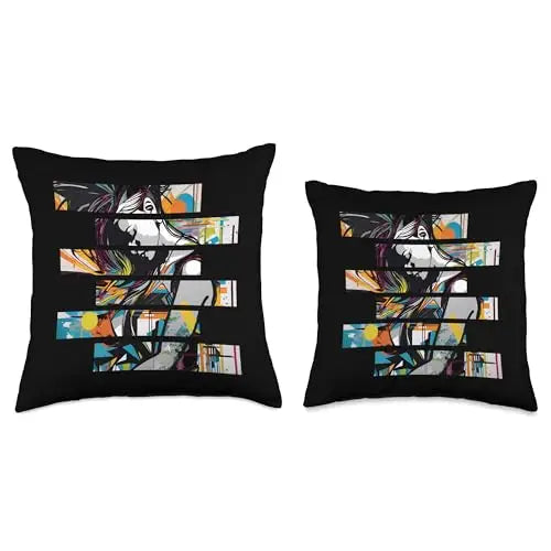 Urban Flow: Fragmented Rhythms Throw Pillow Home