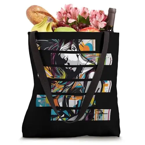 Urban Flow: Fragmented Rhythms Tote Bag Apparel