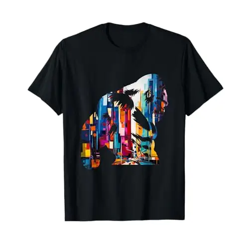 Urban King: Abstract Gorilla in the City T Shirt Apparel