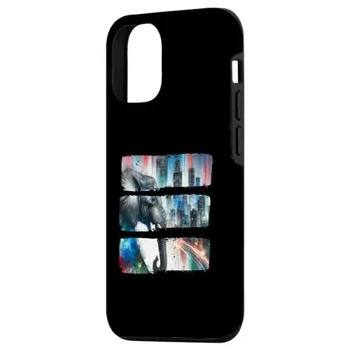 Urban Majesty: Elephant Against Vibrant Skyline Case