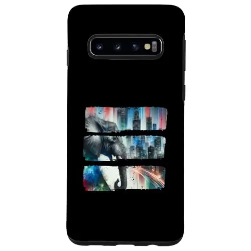 Urban Majesty: Elephant Against Vibrant Skyline Case