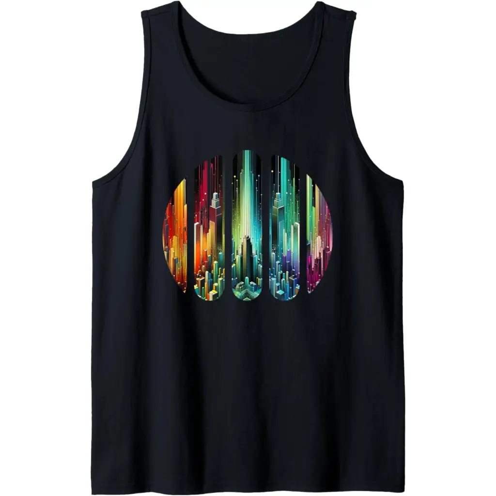 Urban Spectrum: A Panoramic Cityscape” Tank Top