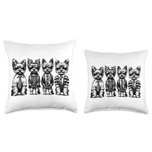Urban Terriers Hustlers: Hip Hop Pups in Drip Throw Pillow