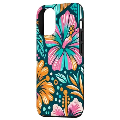 Vibrant Bouquet: Captivating Pink and Blue Florals Case