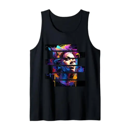 Vibrant Dreams: Abstract Fragmented Vision Tank Top Apparel