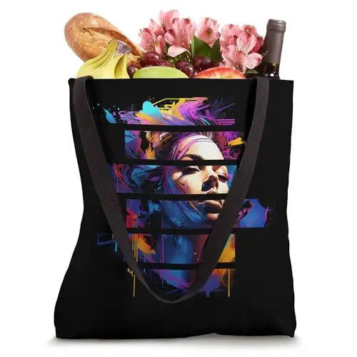 Vibrant Dreams: Abstract Fragmented Vision Tote Bag Apparel
